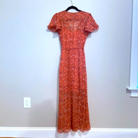 French Connection Maxi Flutter Sleeve Floral Dress (NWOT) - Picture 3 of 11